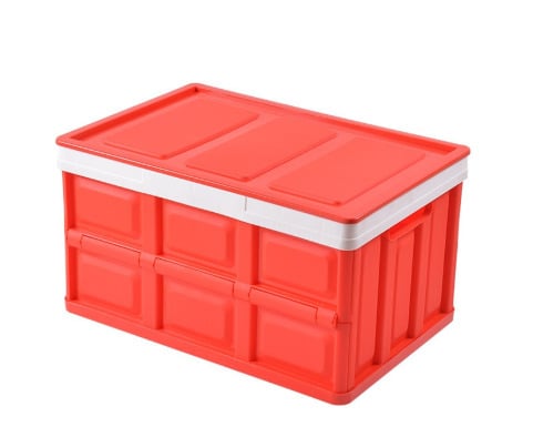Складной органайзер SUNROZ Folding Car Storage Box пластиковый в багажник автомобиля M Красный (SUN6843)