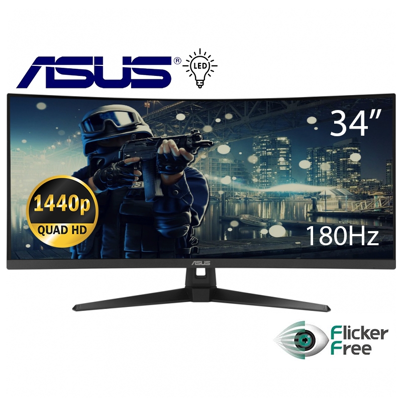 Монитор Asus VG34VQ3B изогнутый безрамочный VA 3440х1440 3K Ultra WQHD 34"/4W (26202781) - фото 2 Монитор Asus VG34VQ3B изогнутый безрамочный VA 3440х1440 3K Ultra WQHD 34"/4W (26202781) - фото 2