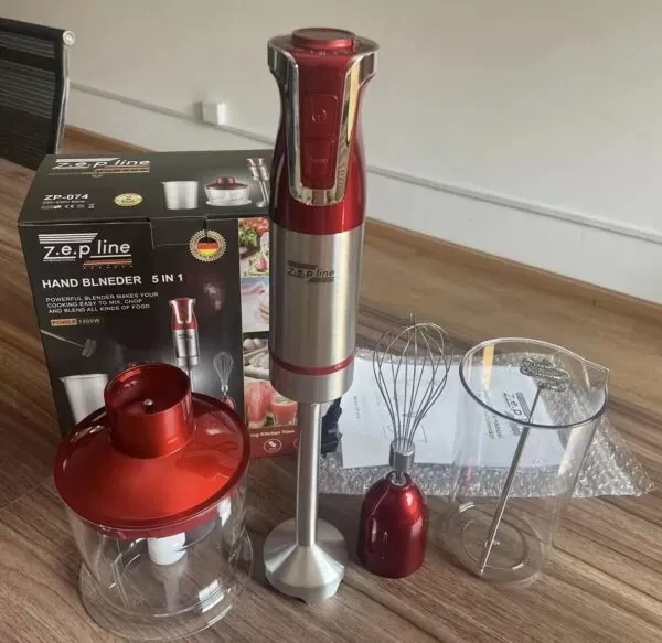 Блендер ручной погружной ZepLine ZP-074 5в1 с мерным стаканом 1500 Вт Красный (2665899773) Блендер ручной погружной ZepLine ZP-074 5в1 с мерным стаканом 1500 Вт Красный (2665899773)