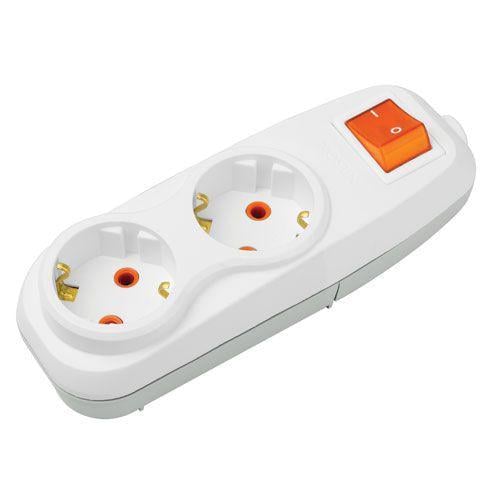 Колодка двомісна Nilson з заземленням та вимикачем (42131100)