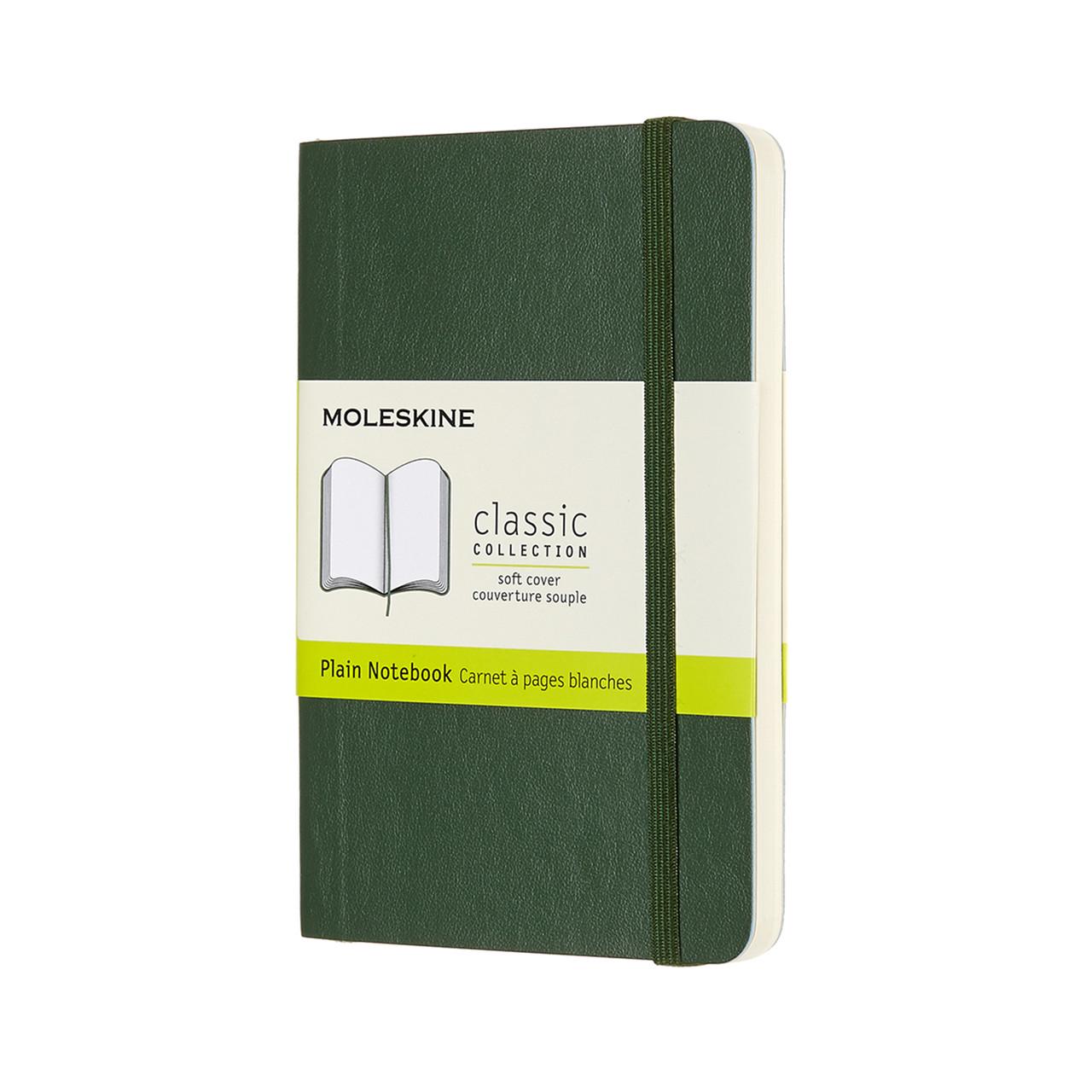Блокнот Moleskine Classic карманный 9х14 см 192 страниц нелинованный миртовый мягкий Зеленый