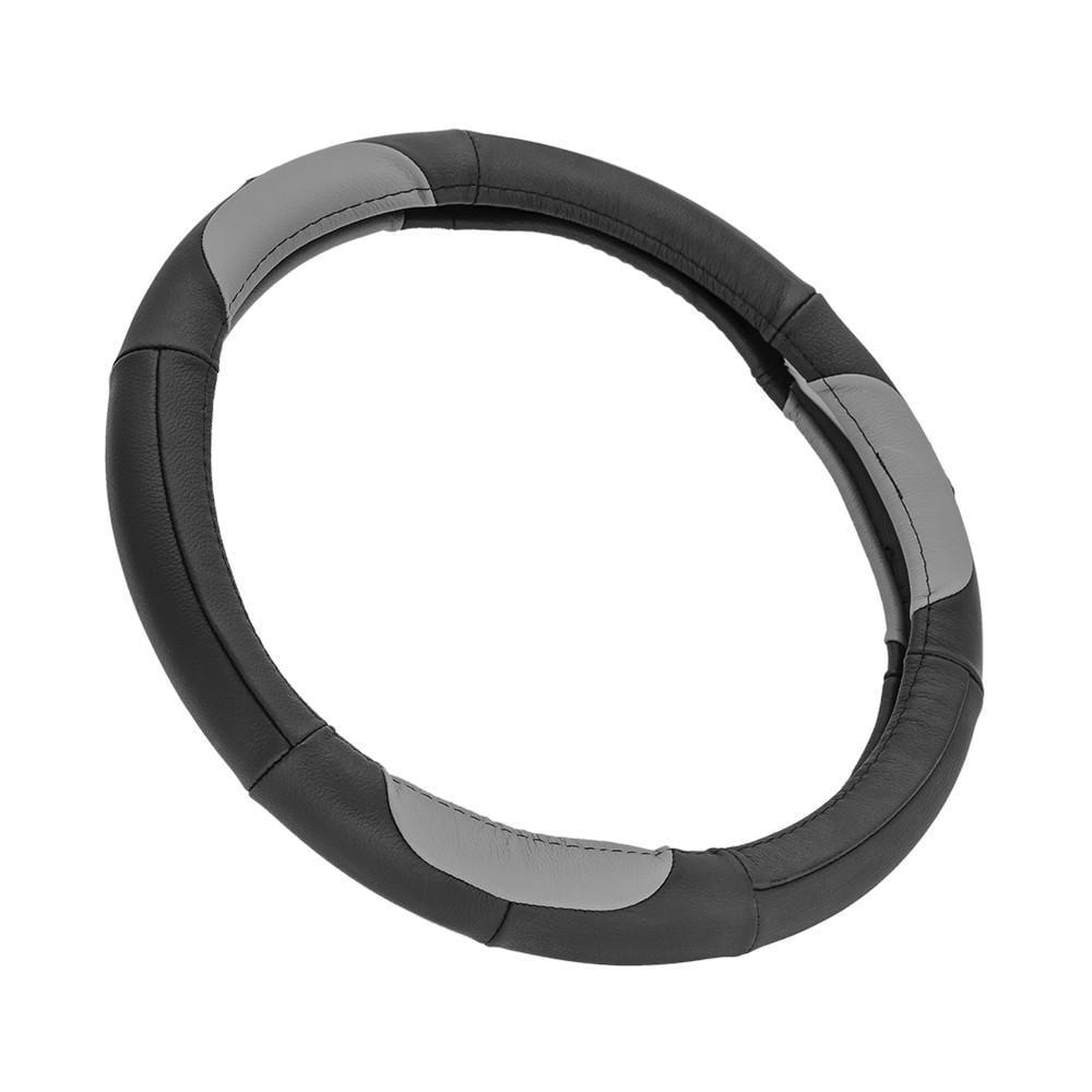 Чохол на кермо шкіряний Elegant Plus з сірими вставками S Чорний (EL 105660) Чохол на кермо шкіряний Elegant Plus з сірими вставками S Чорний (EL 105660)