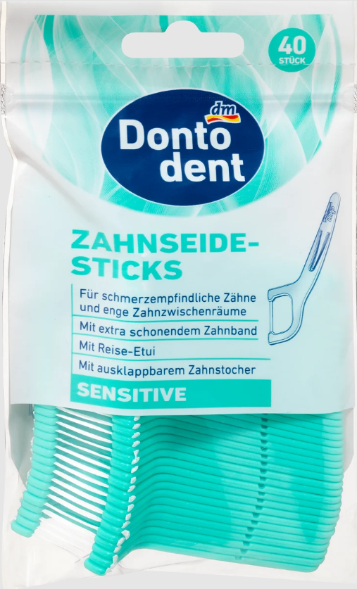 Зубні флоси Dontodent Sensitive 40 шт. (4066447382679)