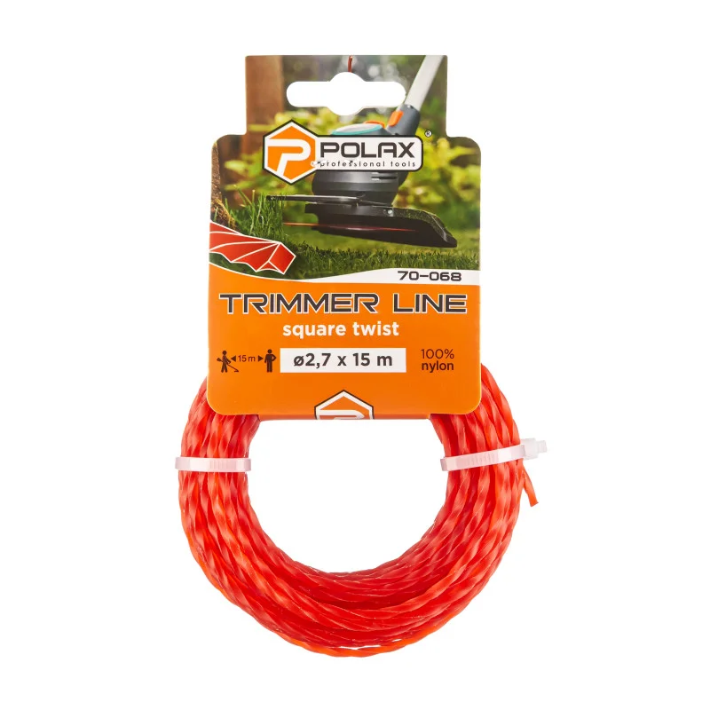 Жилка для триммера Polax "Крученый квадрат" 2,7 мм 15 м (70-068)