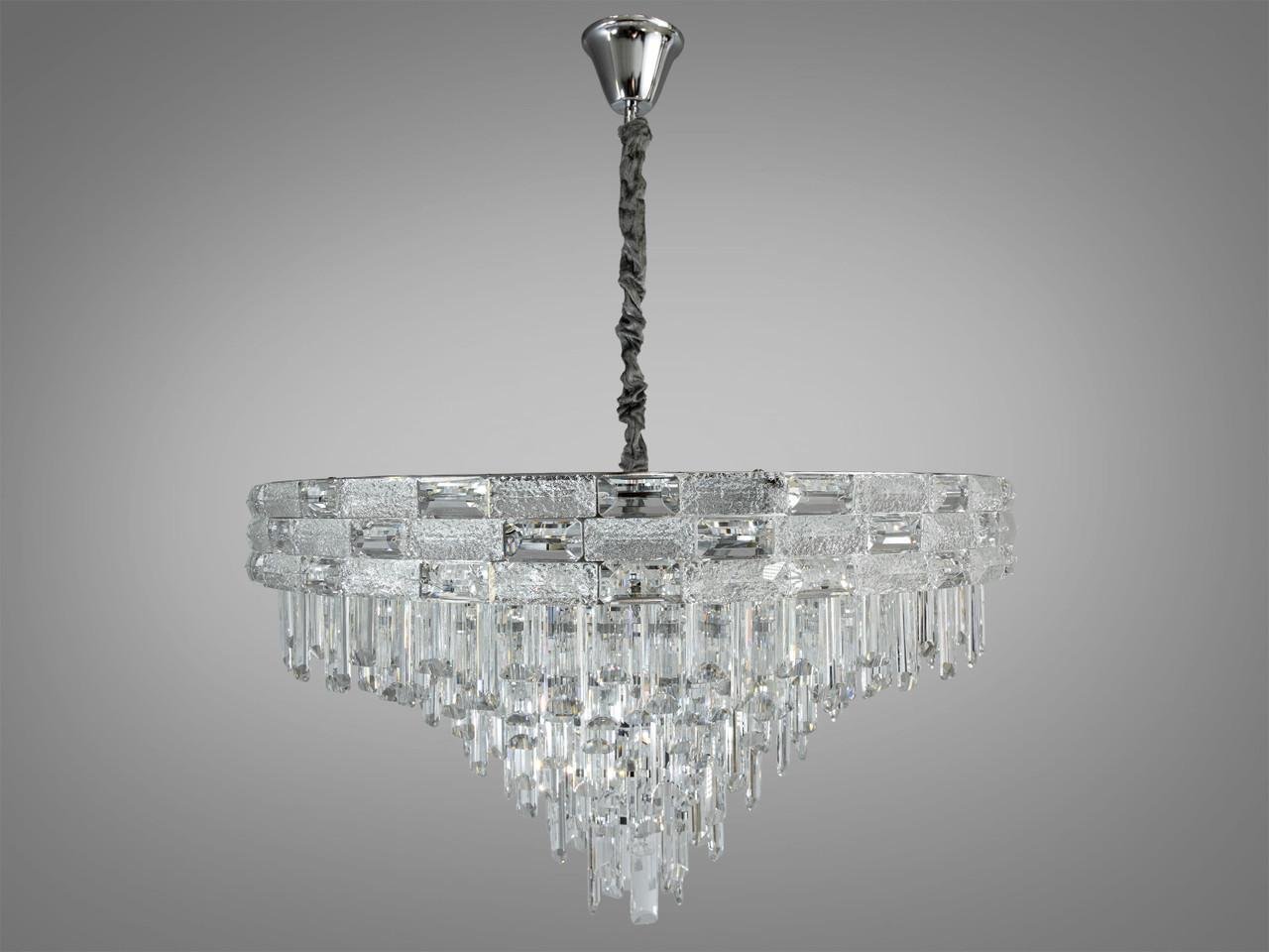 Люстра кришталева 9085-800CH на 19 ламп Хром (31424420)