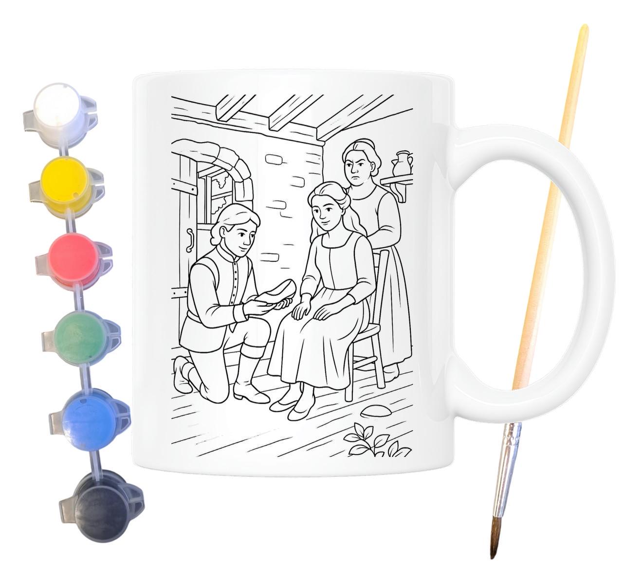 Набор для творчества кружка раскраска Золушка по мотивам сказки Шарля Перро 330 мл Белый (КР0191) Набор для творчества кружка раскраска Золушка по мотивам сказки Шарля Перро 330 мл Белый (КР0191)