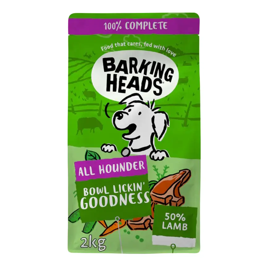 Корм сухой для взрослых собак Barking Heads LAMB ALL HOUNDER BOWL LICKIN' GOODNESS с ягненком 2 кг (24680687)