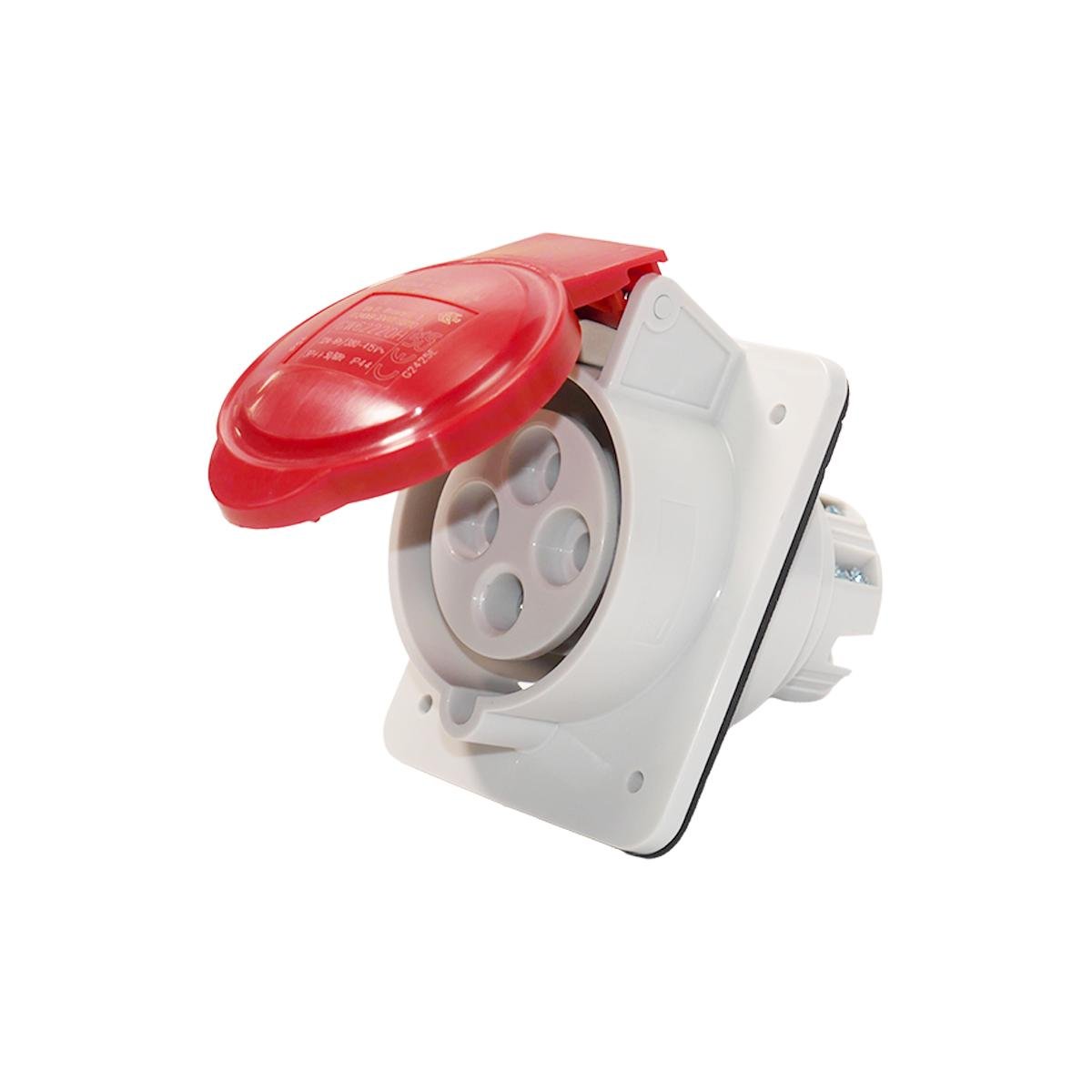 Силова розетка Gewiss IEC 309 HP 3P+E 32А 400В вбудована IP44 Червоний (GW62220H)