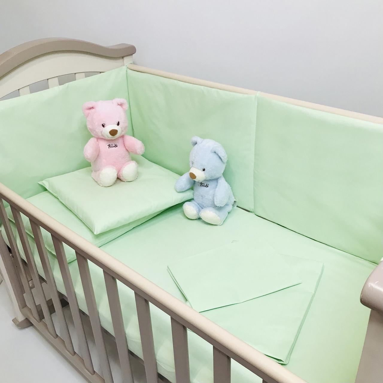 Бортики защита в детскую кровать Penetka бязь 120x40/60x40 см Салатовый (6500.120.40.96) - фото 4 Бортики защита в детскую кровать Penetka бязь 120x40/60x40 см Салатовый (6500.120.40.96) - фото 4