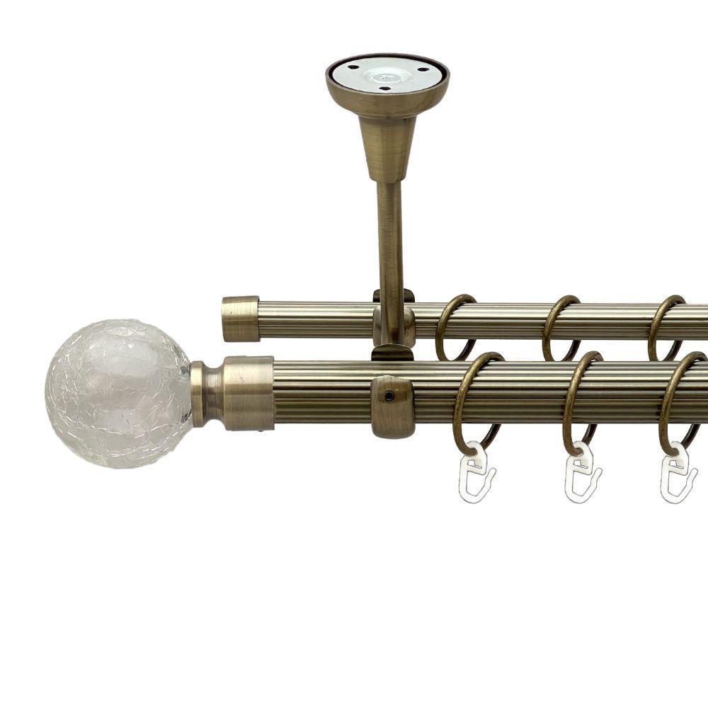 Карниз для штор Orvit Сепия двухрядный рифленый 200 см Антик (00-00018778)