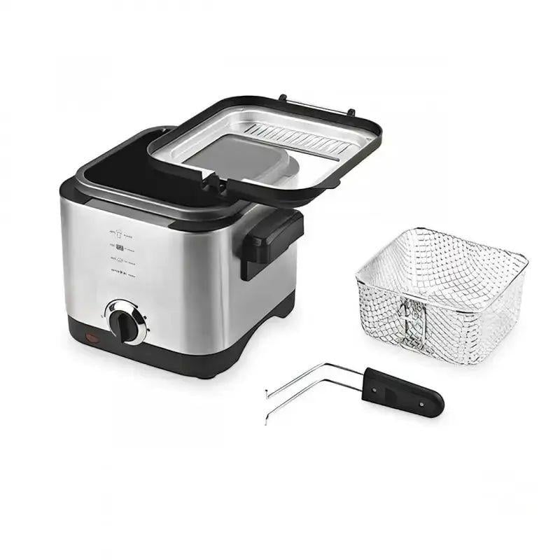 Фритюрница Crownberg CB 5542 1200 Вт с терморегулятором и антипригарным покрытием из нержавеющей стали 1,5 л (opt-13437)