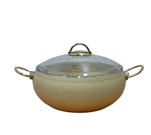 Каструля з кришкою OMS з антипригарним покриттям для газу і індукціі 5,5 л Cream (3141-IND-26-Cream)