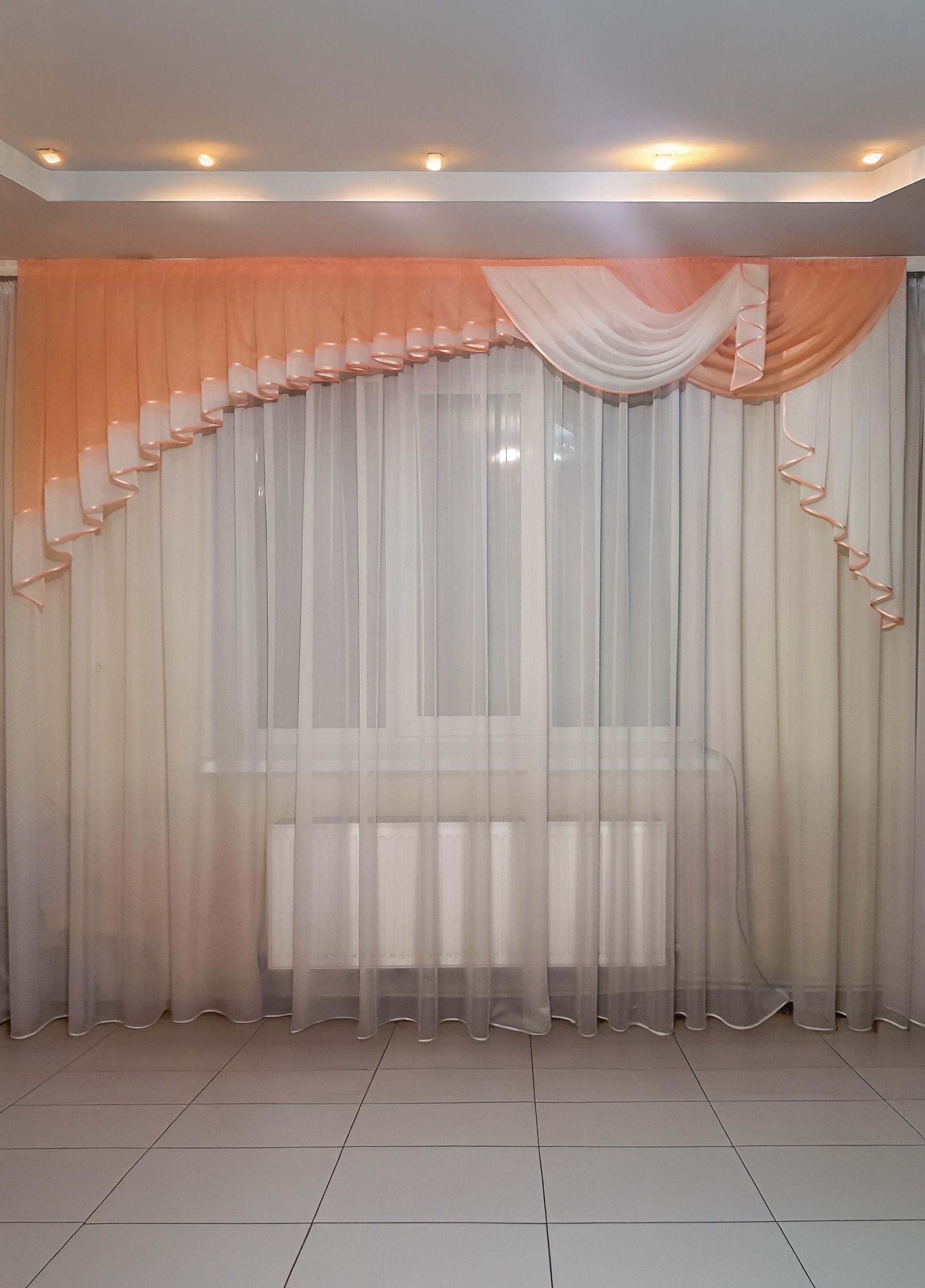 Ламбрекен Firanka Вітрила карниз 300 см Персиковий (60_3_3м) - фото 1 Ламбрекен Firanka Вітрила карниз 300 см Персиковий (60_3_3м) - фото 1