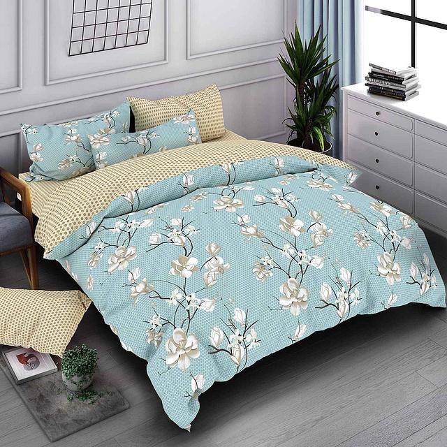 Комплект постільної білизни Україночка Сакура сімейний бязь голд 9984417 Біло-блакитний (DR013093) Комплект постільної білизни Україночка Сакура сімейний бязь голд 9984417 Біло-блакитний (DR013093)