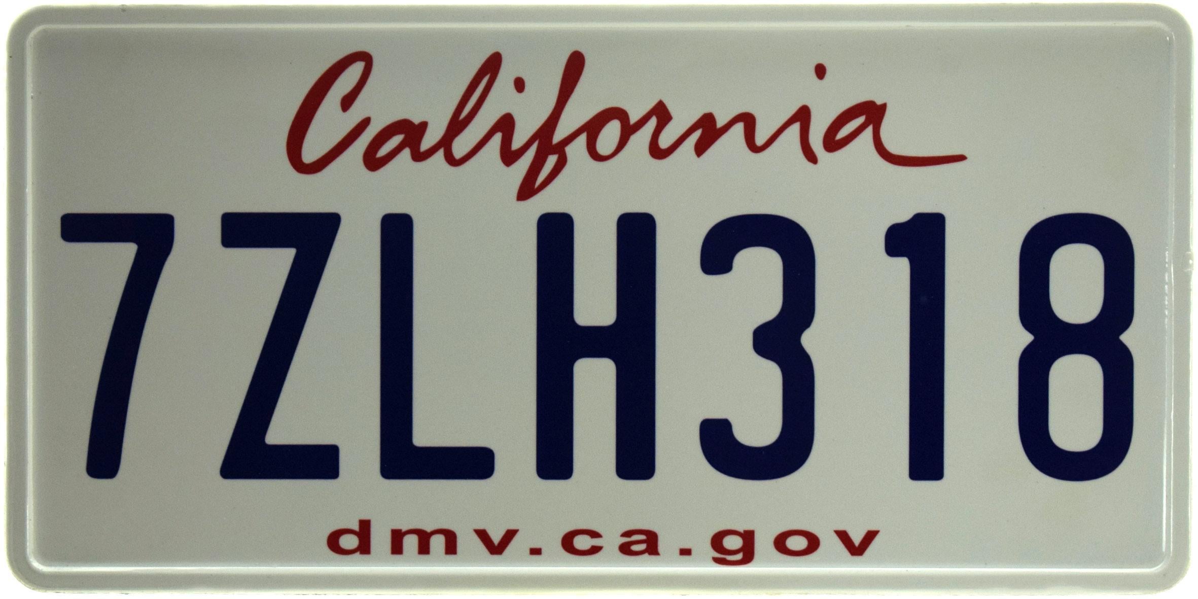 Табличка металева "California 7ZLH318" 15x30 см (ms-103737)