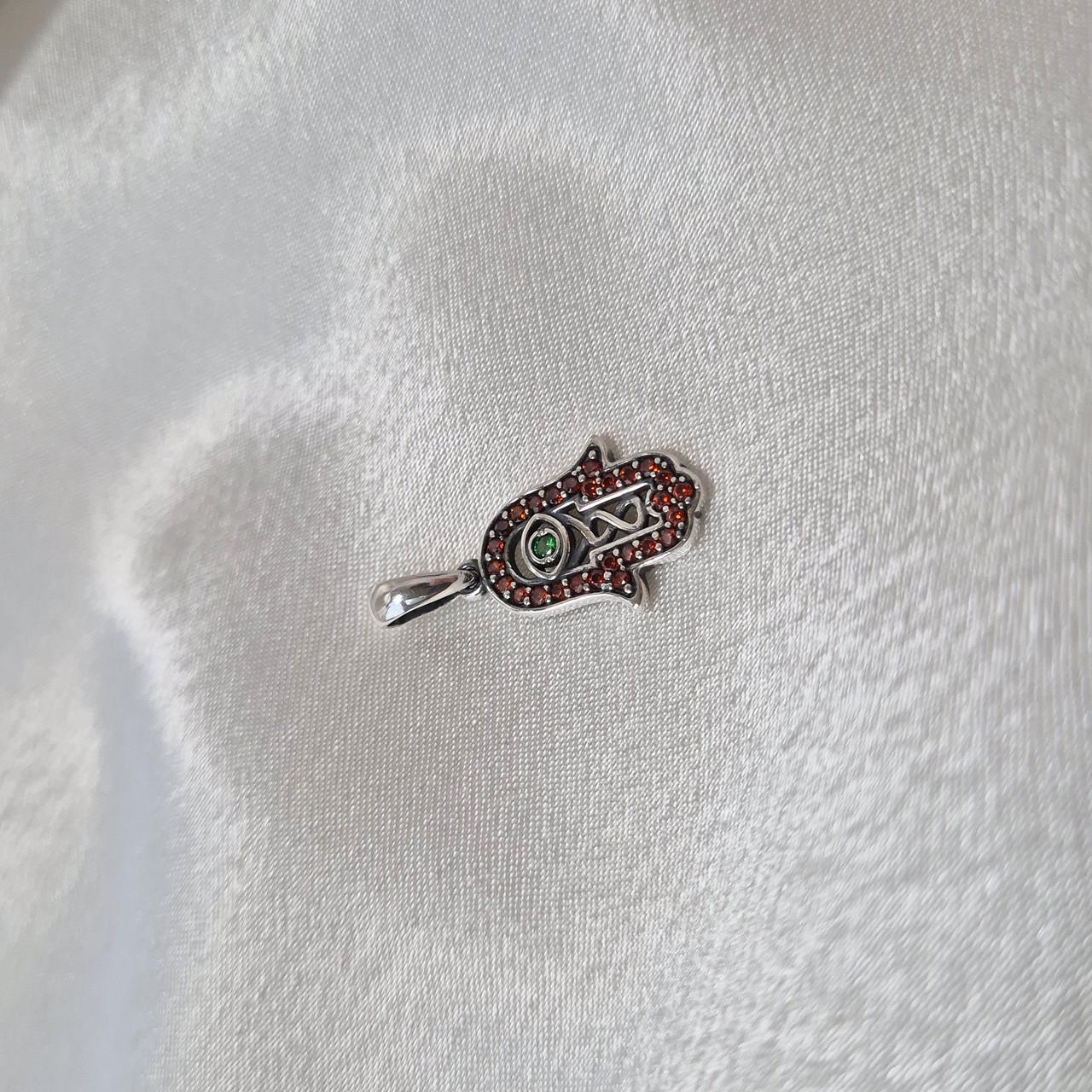 Кулон підвіска оберіг талісман рука фатіми у каменях срібло 925 проби чорнене 1,93 г (3646п) - фото 5 Кулон підвіска оберіг талісман рука фатіми у каменях срібло 925 проби чорнене 1,93 г (3646п) - фото 5