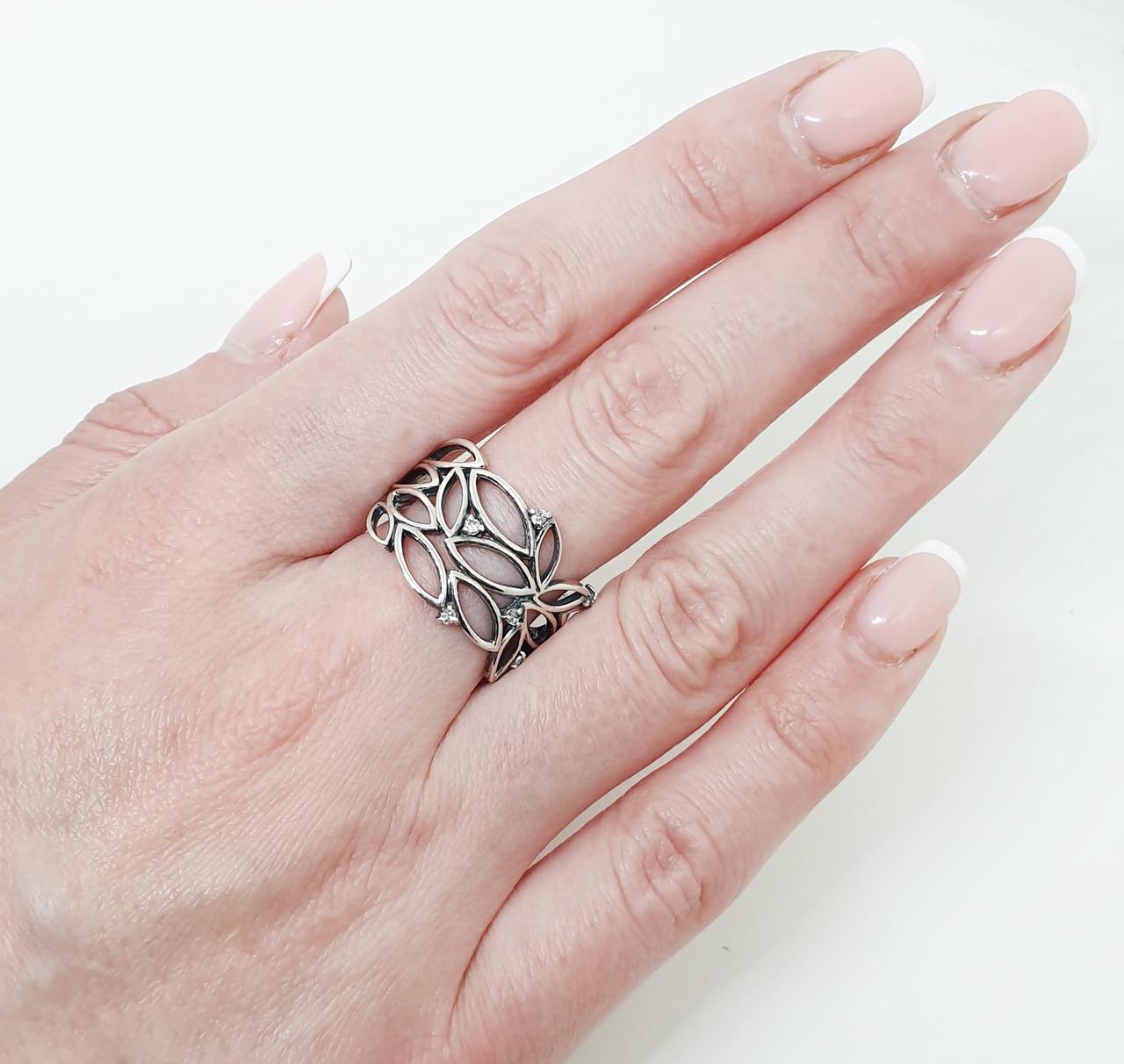 Кольцо серебряное с кубическим цирконием р. 19,5 4,23 г (1502486978)