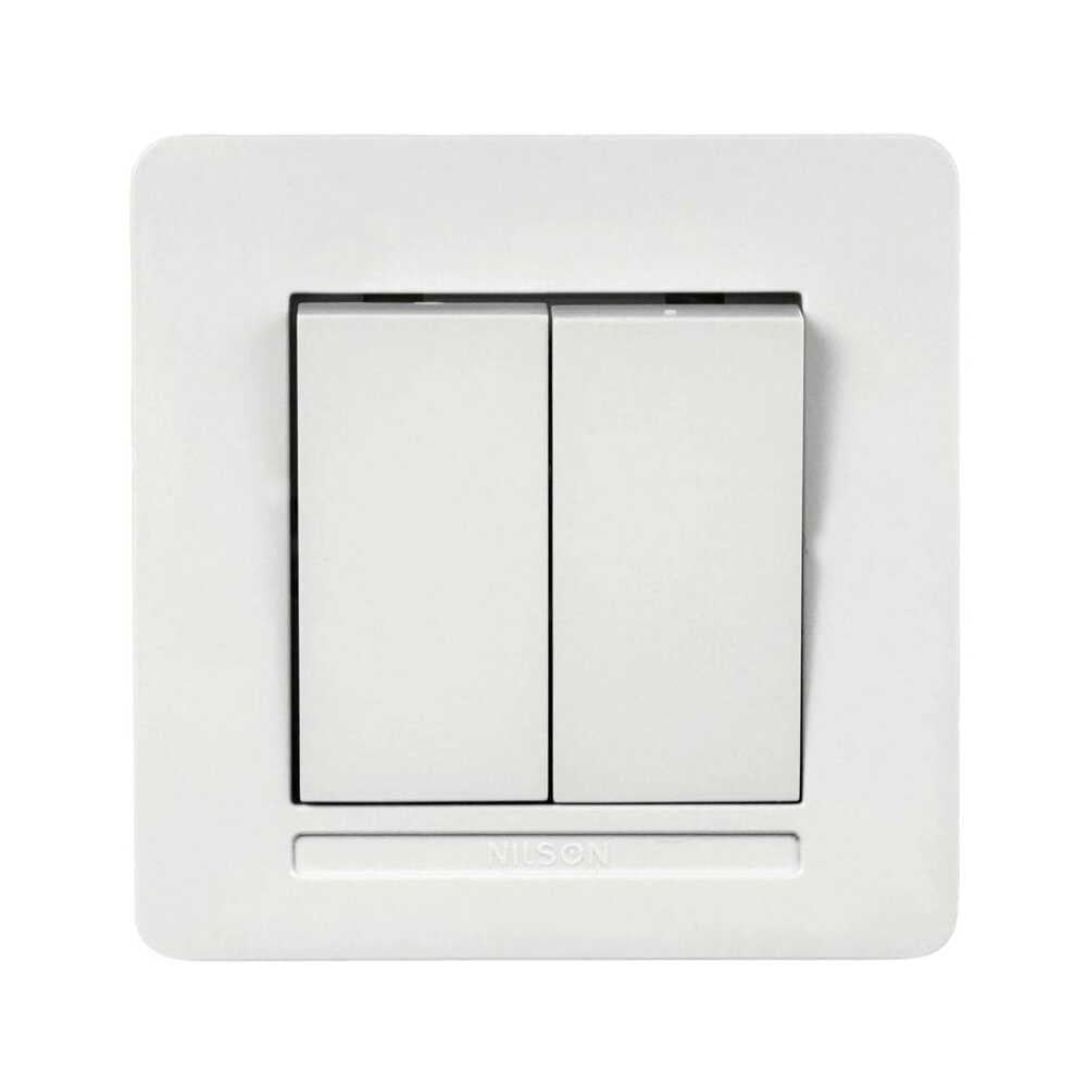 Вимикач двоклавішний Nilson Selene Білий (23111003)
