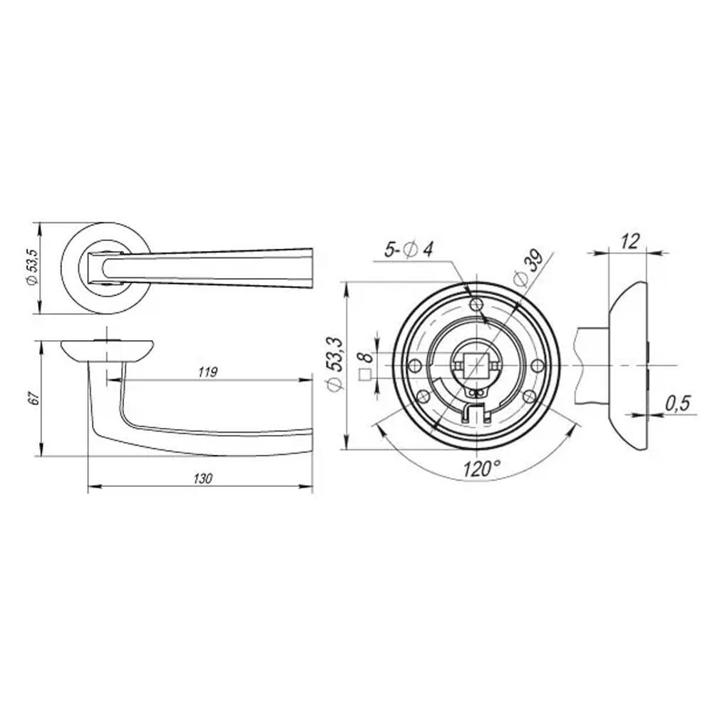 Ручка раздельная Fuaro Volt RM SN/CP-3 матовый Никель/Хром - фото 2