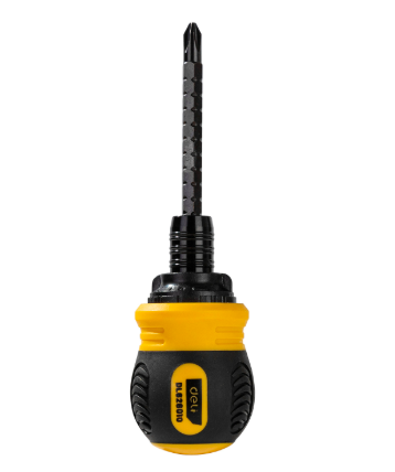 Отвертка двухсторонняя Deli с 6/PH2 трещоткой 2 бита x 85 мм (2620895430)