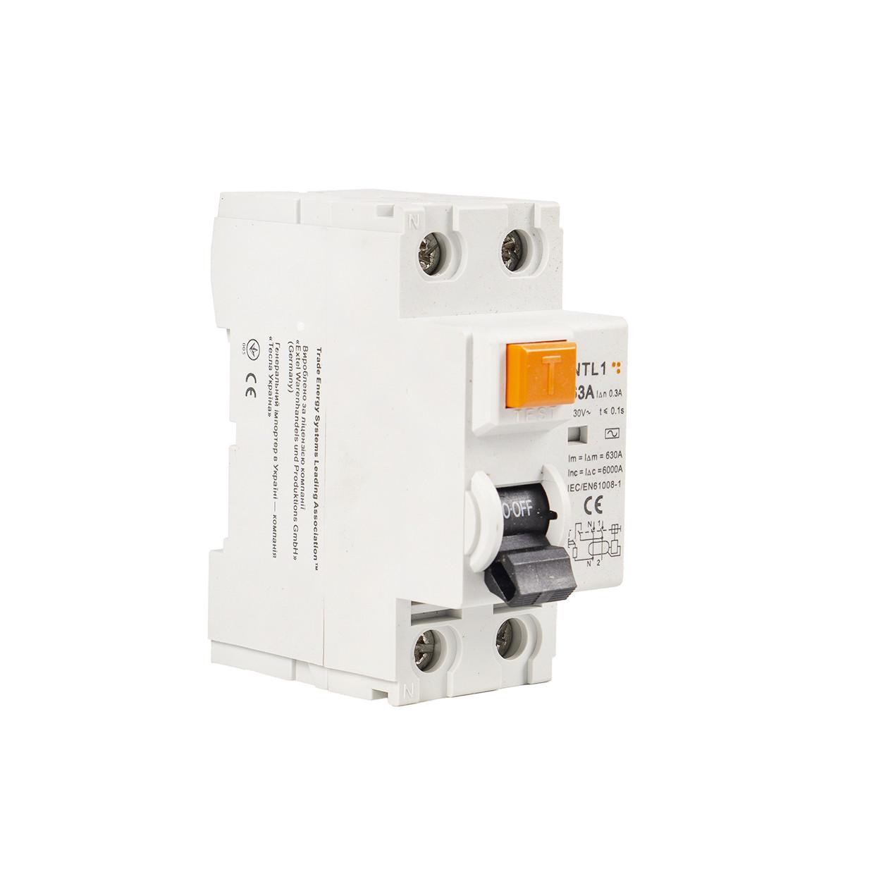 Дифференциальный выключатель TESLA NTL1-63 6kA 2P C63A 300mA (209) - фото 3 Дифференциальный выключатель TESLA NTL1-63 6kA 2P C63A 300mA (209) - фото 3