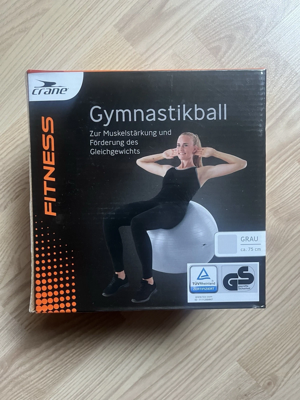 М'яч гімнастичний Crane 75 см до 120 кг 75 см Сірий (500000)