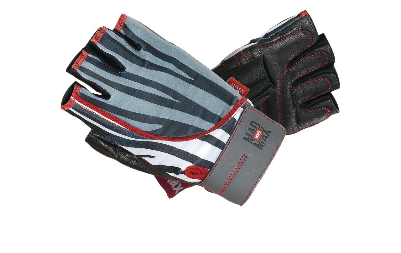 Перчатки для фитнеса MadMax MFG-911 Nine-eleven Zebra B&W S Black