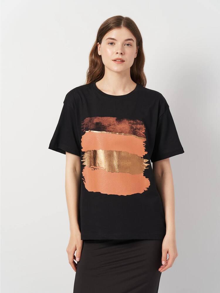 Футболка Eyma Sport 73-4011x12 женская S Черно-коричневый (191895)