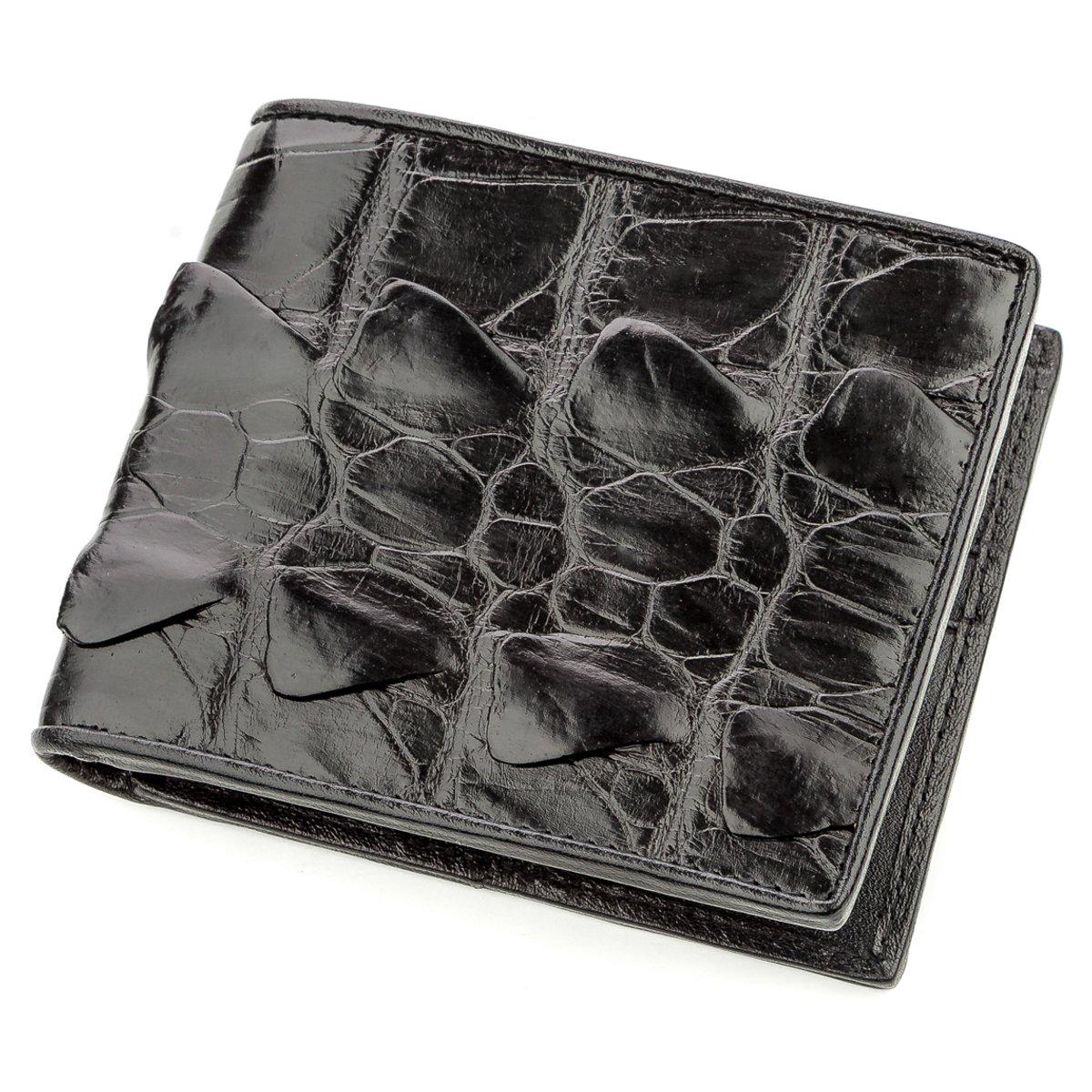 Гаманець чоловічий Crocodile leather 18583 шкіра Чорний (23871)