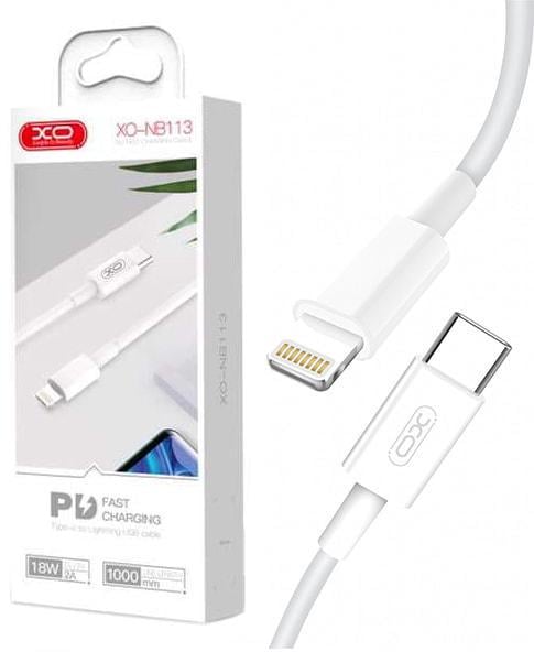 Кабель Xo NB113 USB Type-C-Lightning iPhone iPad 12A 8W 1 м White (37022)