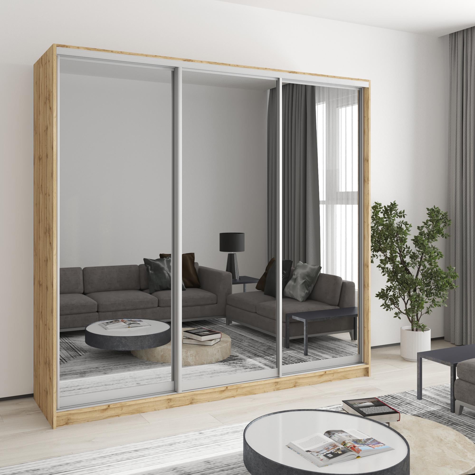 Шкаф-купе трехдверный MebelStar Стандарт AL 3 зеркала 220x60x210 см Дуб тахо (MBS-4245) Шкаф-купе трехдверный MebelStar Стандарт AL 3 зеркала 220x60x210 см Дуб тахо (MBS-4245)