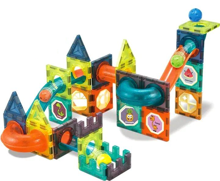 Магнитный конструктор Woopie Light Magnetic Blocks G025 110 деталей с подсвечиванием (opt-104775)