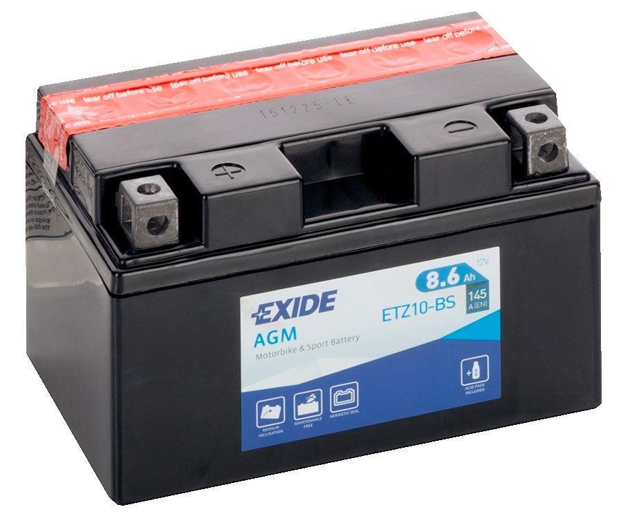 Акумулятор мото EXIDE AGM 6СТ-8,6 Ah Аз 12V 145А EN ETZ10-BS (64581)