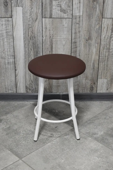 Табурет кухонний Муза металевий з м'яким сидінням 30х45 см Коричневий/Білий (28373846)