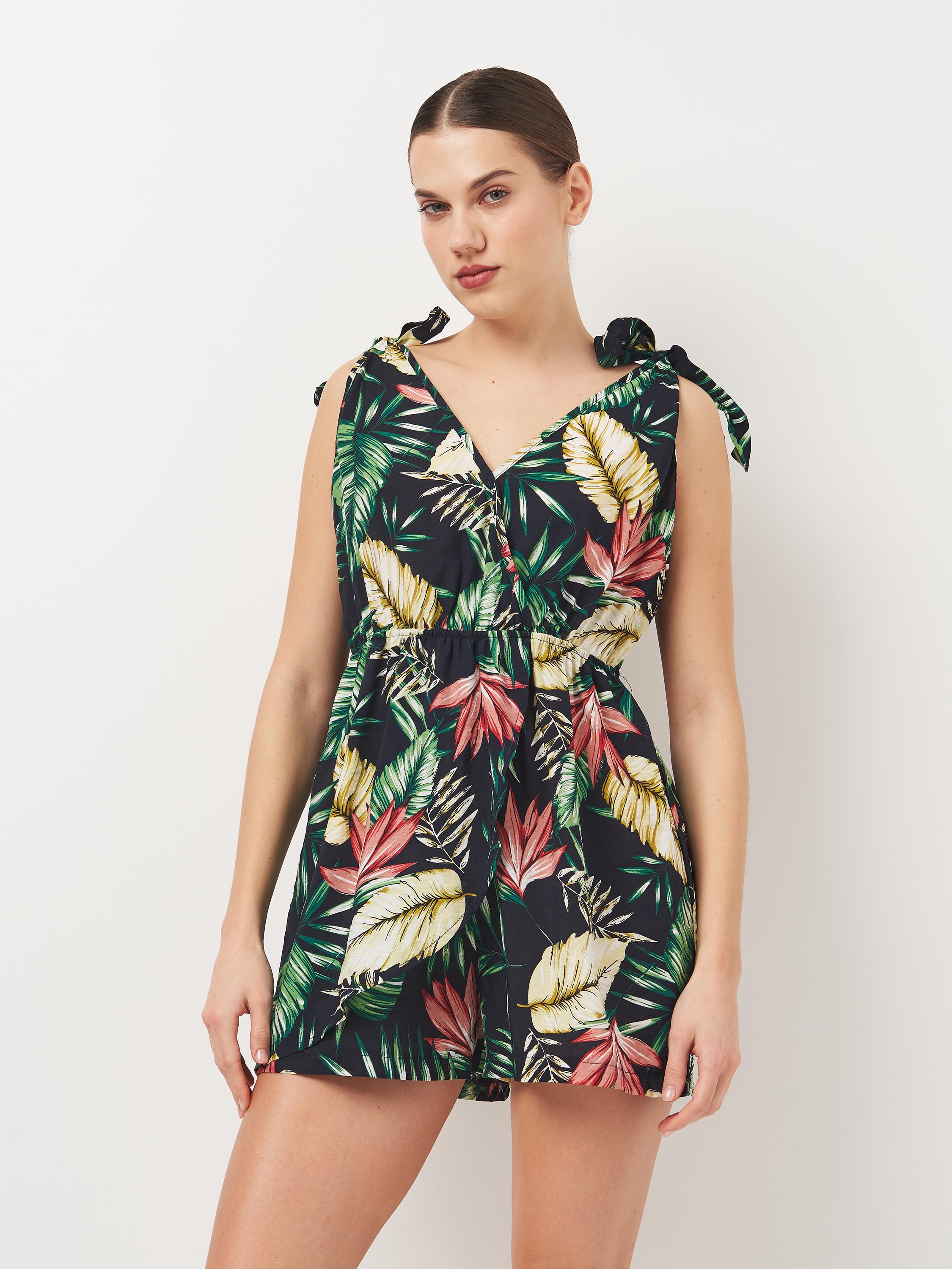 Комбінезон Cupshe Квіти M Чорний (CAA13E3F049) Комбінезон Cupshe Квіти M Чорний (CAA13E3F049)