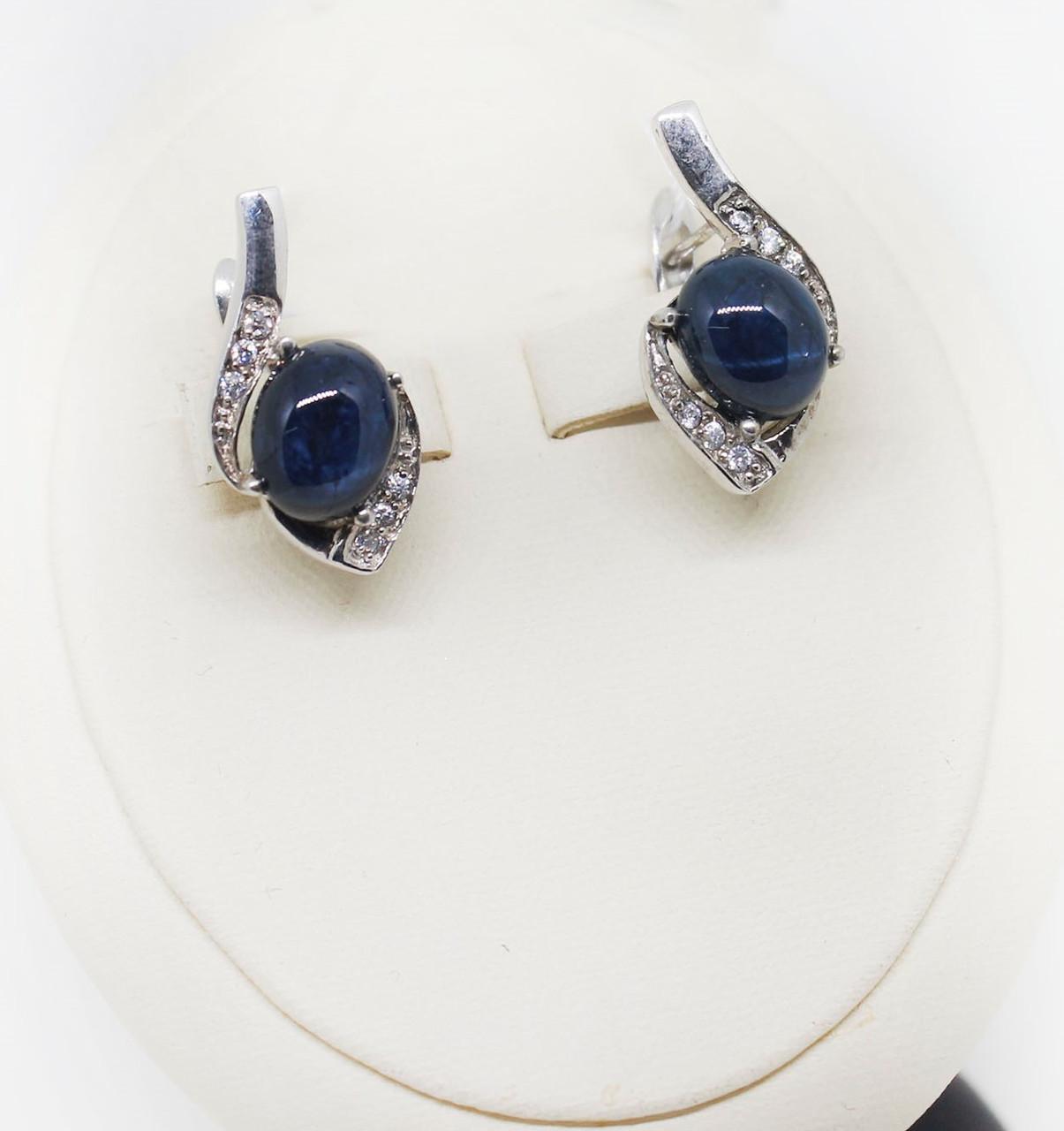 Серьги серебряные с черной звездой 7,35 г (970941937) Серьги серебряные с черной звездой 7,35 г (970941937)