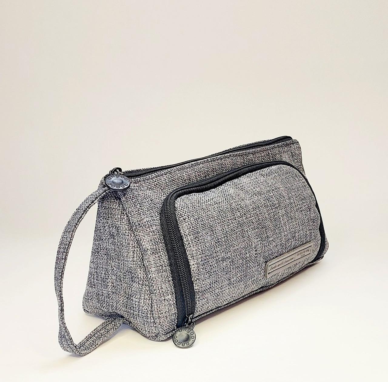 Пенал школьный студенческий Комод 2 отделения треугольный Серый