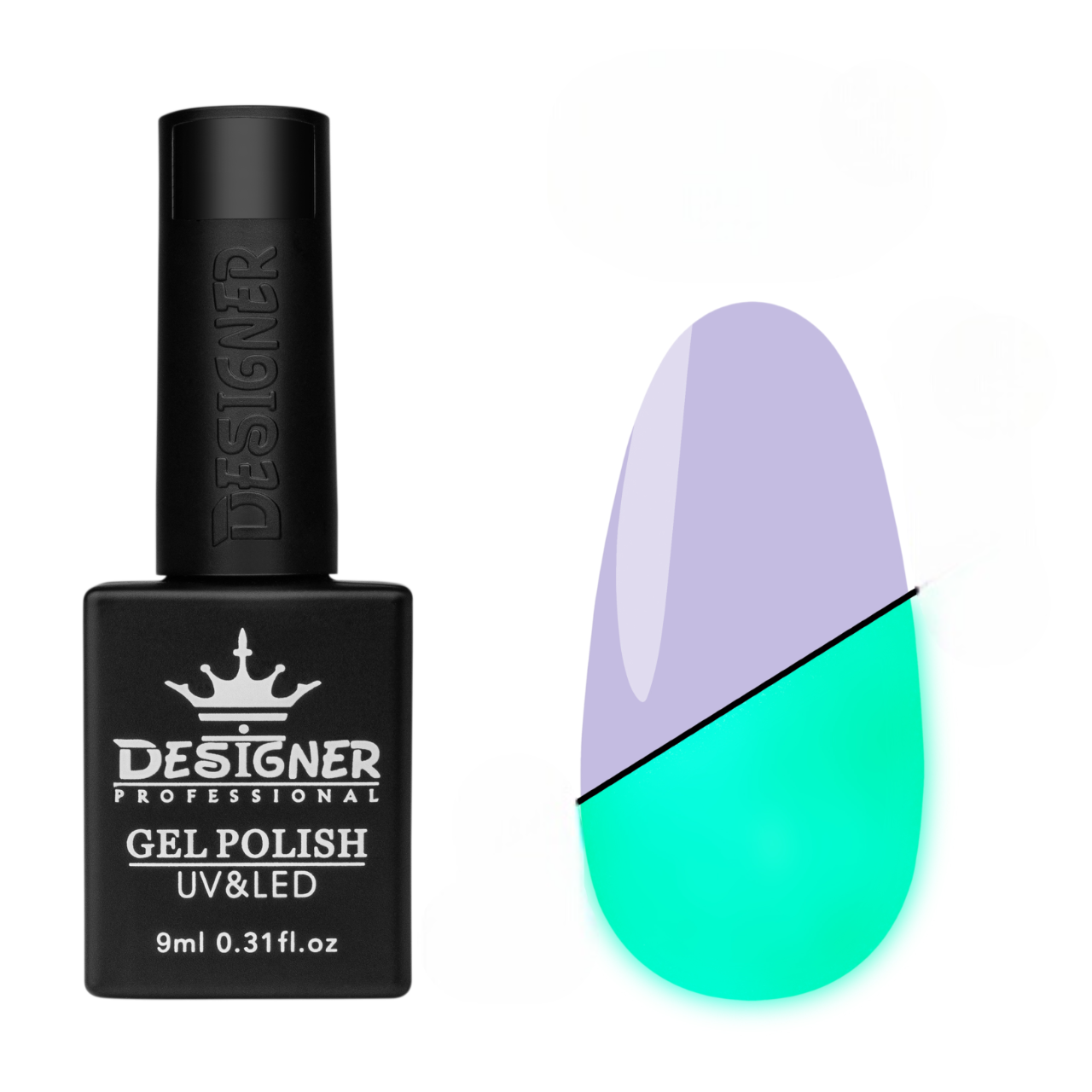 Гель-лак люминесцентный Designer Professional Glow in the Dark 9 мл Лиловый 471