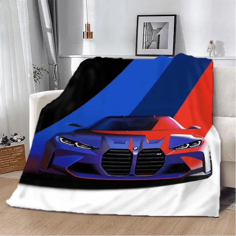 Плед-покривало Bmw плюш/велюр полуторне 160х200 см Різнокольоровий