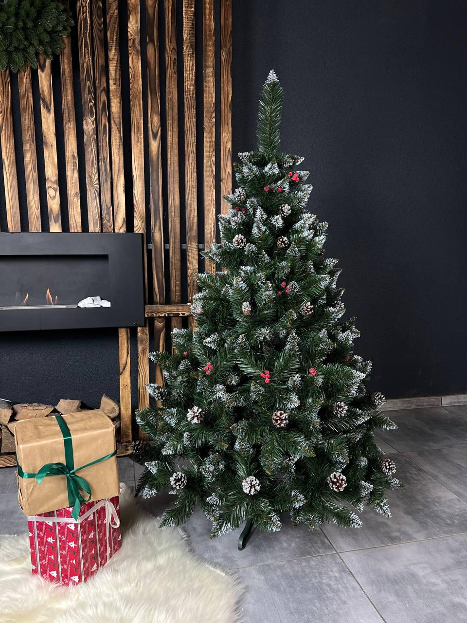 Искусственная елка заснеженная Элитная с шишками и калиной 1,7 м Зеленый (YA678200) - фото 1 Искусственная елка заснеженная Элитная с шишками и калиной 1,7 м Зеленый (YA678200) - фото 1