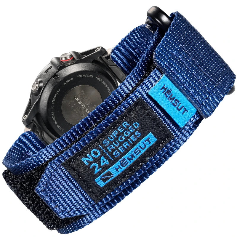 Ремінець для годинника Hemsut HS121 Super Strong Nylon Garmin 22 мм Blue (4136)