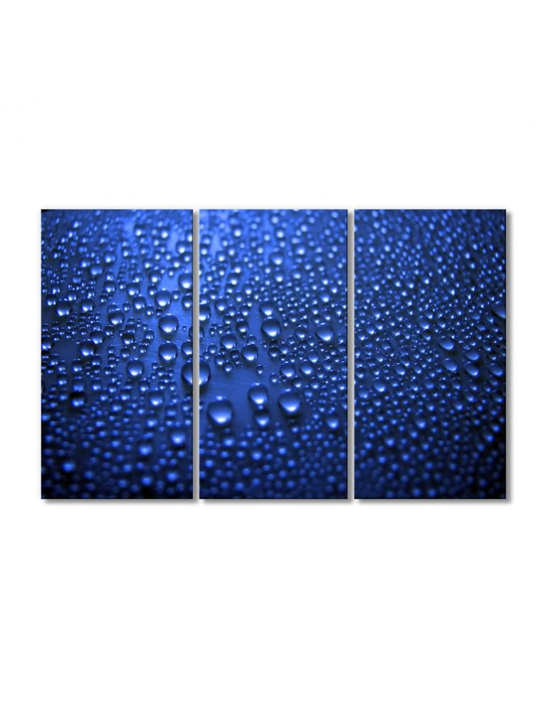 Картина модульная Синие капли 3 модуля 120x180 см
