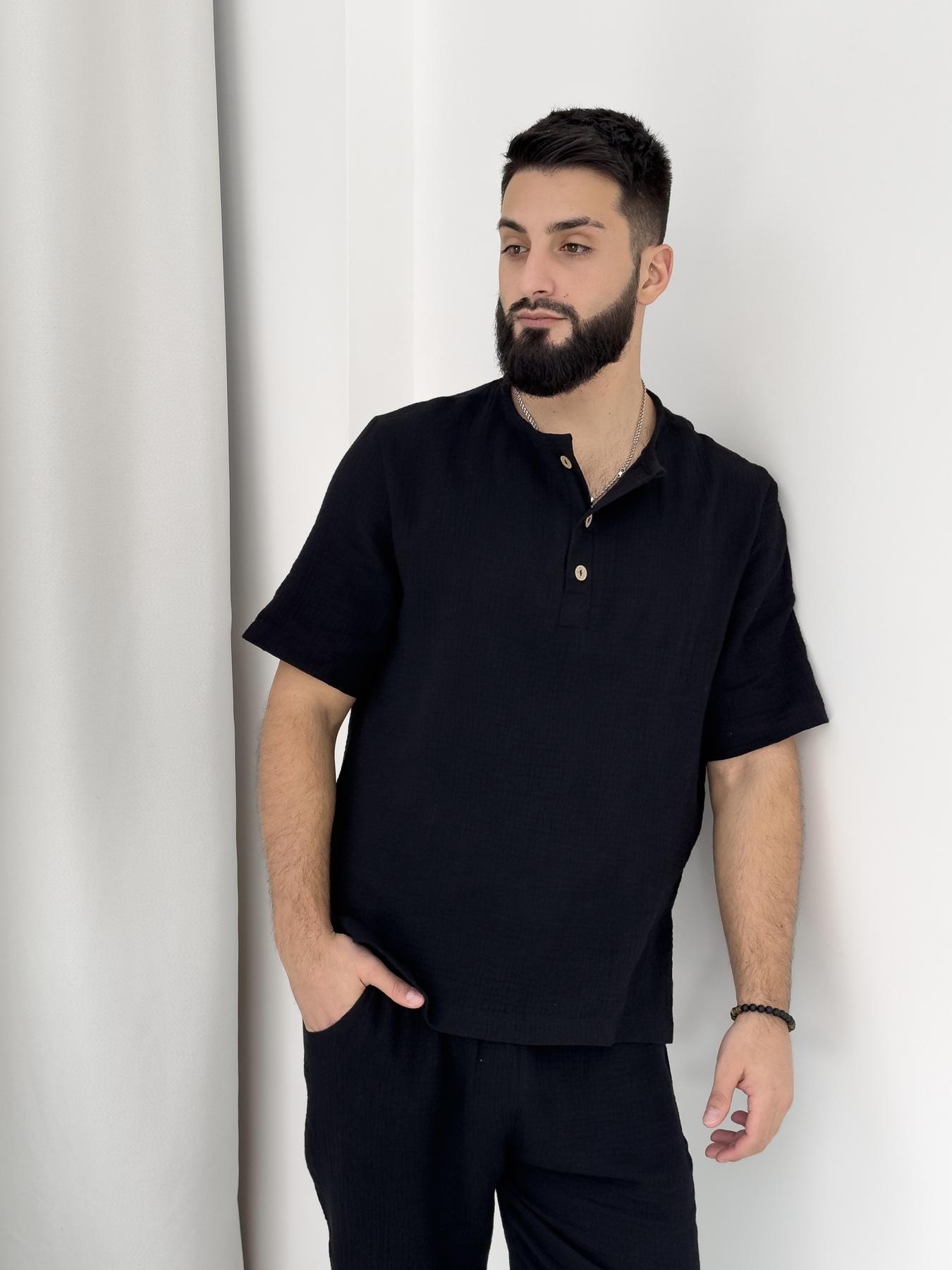 Пижама мужская COSY Capri из муслина L Черный (MC1B) - фото 5