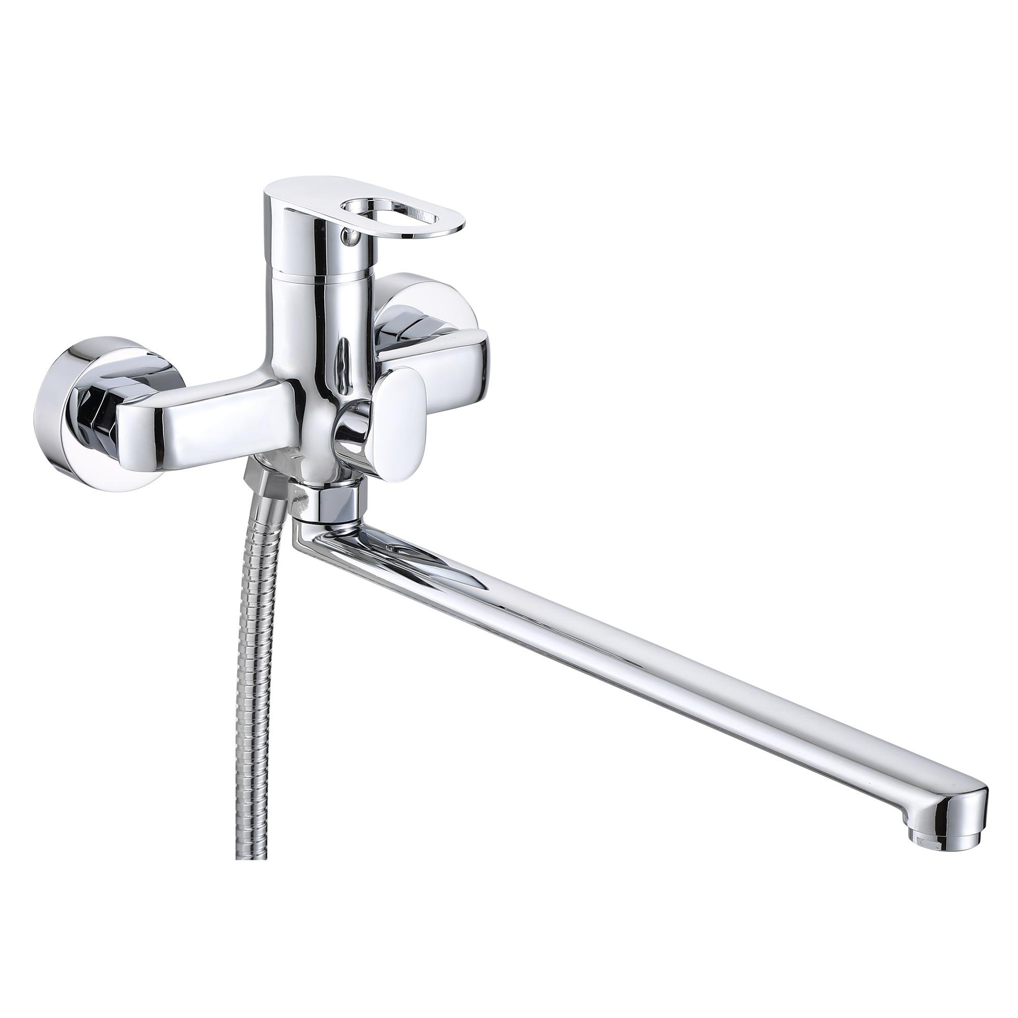 Змішувач для ванни з поворотним виливом Lidz Latwa з душовим гарнітуром (SD00051539-VS)