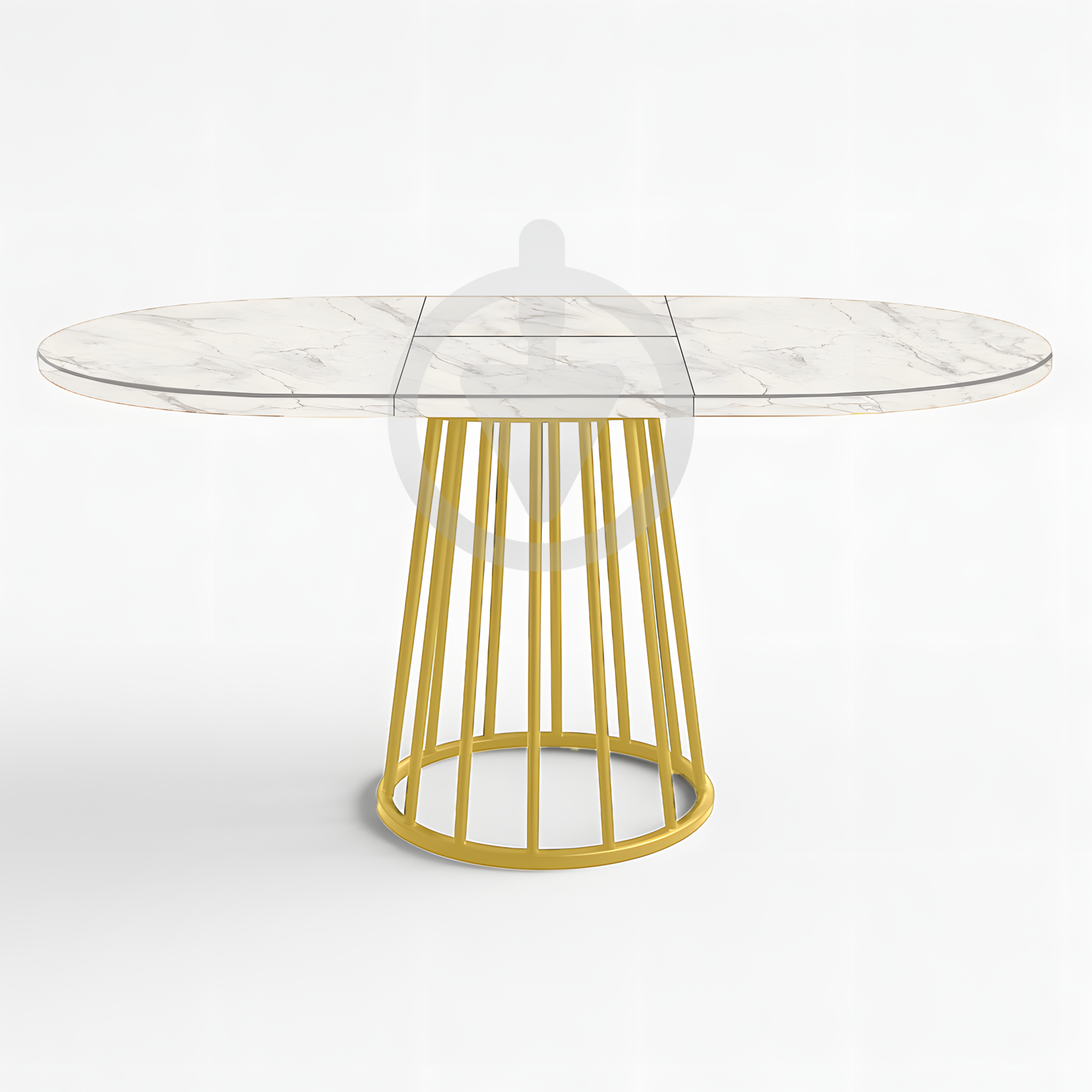 Стол кухонный раскладной RoMax Elegant Slide 80x80/110x80 см Loft Мрамор Кристалл/Золотой - фото 2