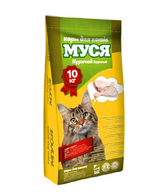 ᐉ Сухой корм для взрослых кошек Муся с курицей 10 кг