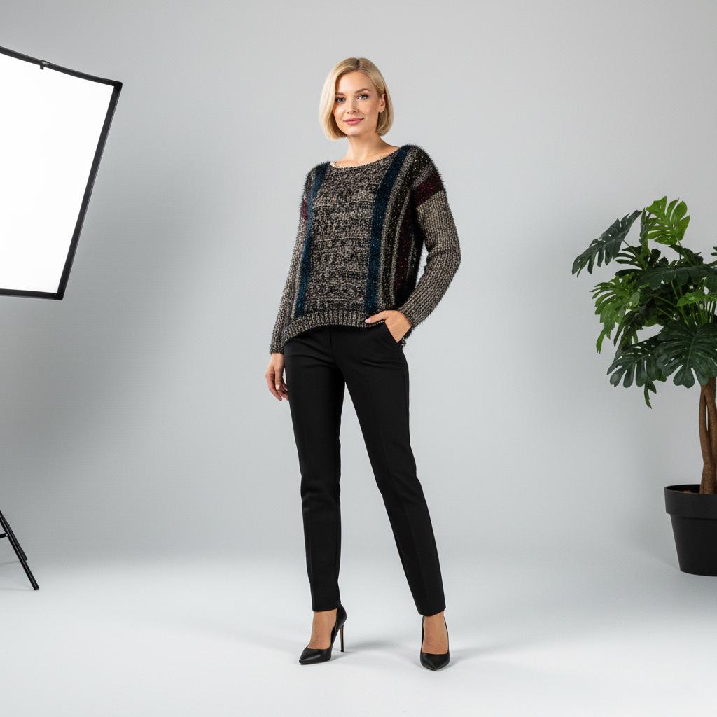 Светр жіночий демісезонний Lowett LW-835309 р. 46 Сірий (17852160) - фото 3 Светр жіночий демісезонний Lowett LW-835309 р. 46 Сірий (17852160) - фото 3