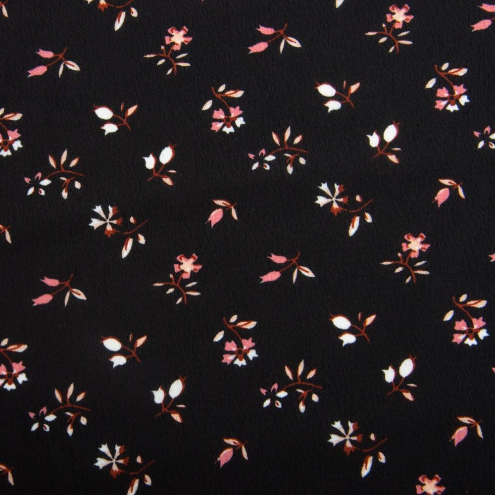 Тканина платтяна креп Квіточки 100 г/м2 150 см Чорний (26487)