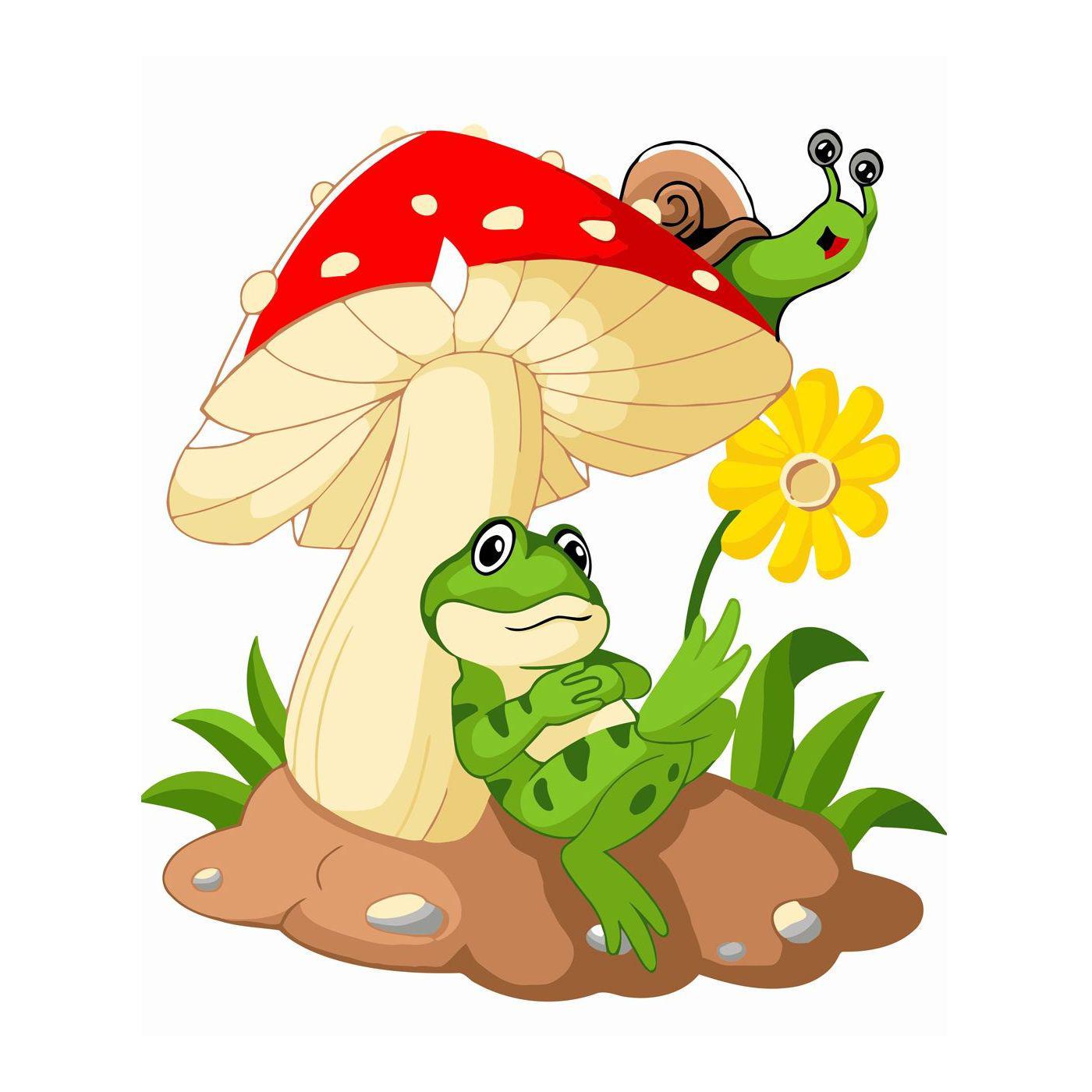 Картина по номерам Strateg Лягушонок под грибочком 30х40 см (SV-0090)