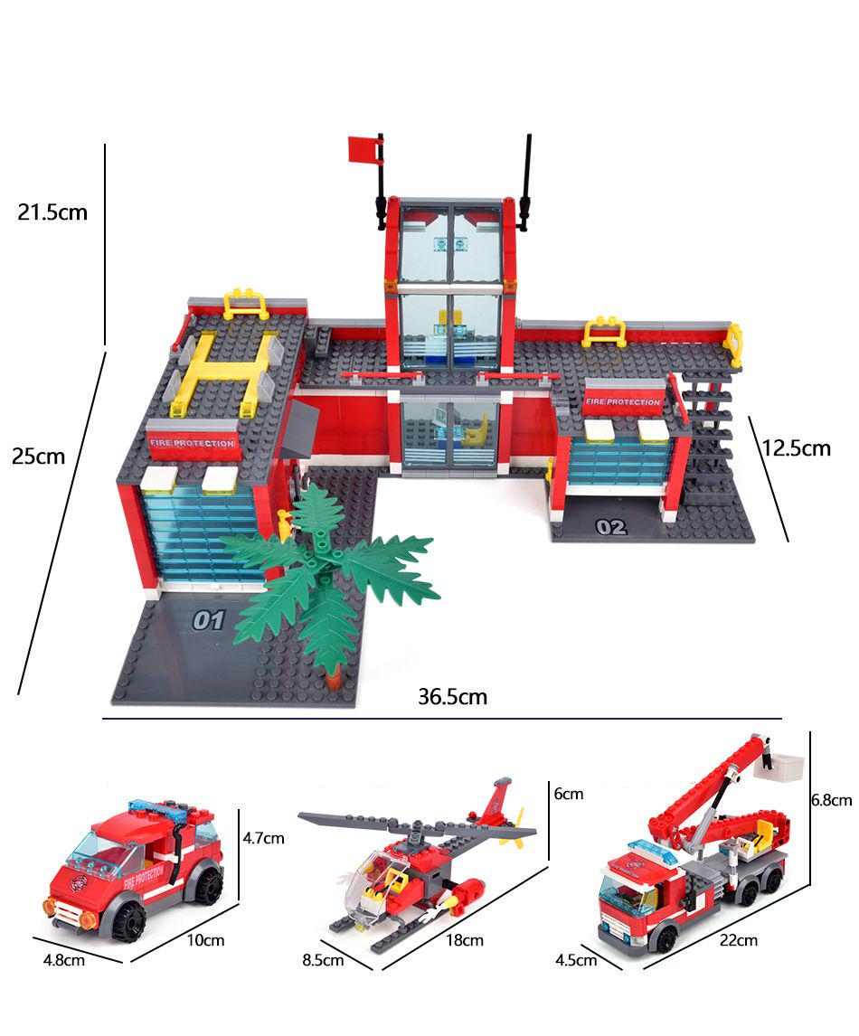 Конструктор пожежна станція з пожежною машиною і пожежним гелікоптером на 758 деталей (615) - фото 6 Конструктор пожежна станція з пожежною машиною і пожежним гелікоптером на 758 деталей (615) - фото 6